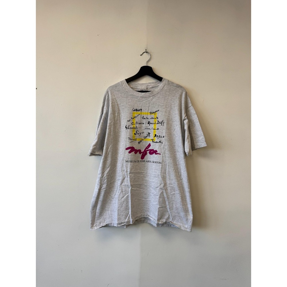 Vintage Museum Of Fine Arts Boston Shirt Mens XL‎ Gray Oneita Graphic Art 90s
